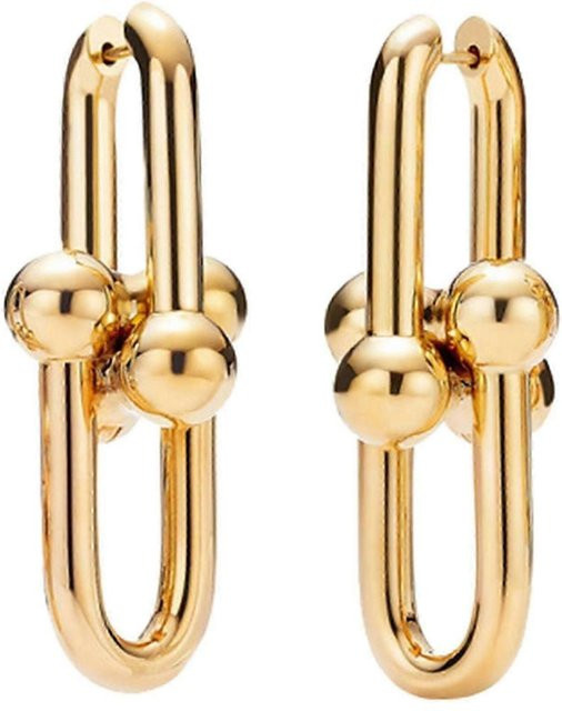 Joyfulsm Ohrringe, Hufeisen Anhänger, Messing, Gold, Damen - Bild 1