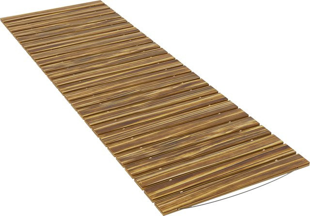 Outsunny Holz-Gartenweg Gerade, aufrollbarer Außensteg, wetterfest, B/L: 38 x 120 cm, Braun - Bild 1