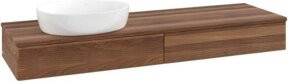 V&B Waschtischunterschrank Antao mit Frontstruktur in Warm Walnut, B: 160 cm, T: 50 cm - Bild 1