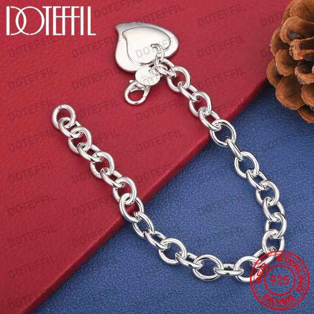 DOTEFFIL Armband 925 Silber, Doppelherz, Damen - Bild 1