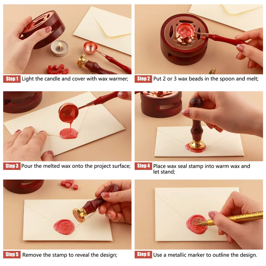 Wachsschmelzofen und Wachssiegelbündel Set in Multicolour für DIY-Bastelprojekte - Bild 5