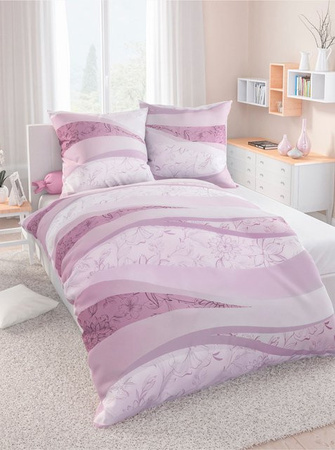 Biberna Bettwäsche aus Feinbiber aus 100% Baumwolle in Pink mit Reißverschluss, B/H: 135 x 200 cm und 80 x 80 cm