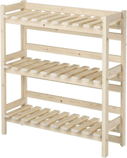 Erst-Holz Vorratsregal aus Massivholz in Braun und Beige, B/T/H: 117,0 x 107,0 x 35,5 cm - Bild 1