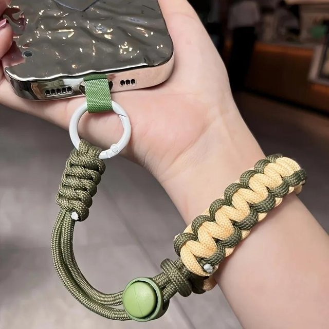 DYM Handy Lanyard Orange – Modischer Anti-Verlust Anhänger mit Twist-Seil als Handgelenk-Trageschlaufe für dein Smartphone - Bild 1