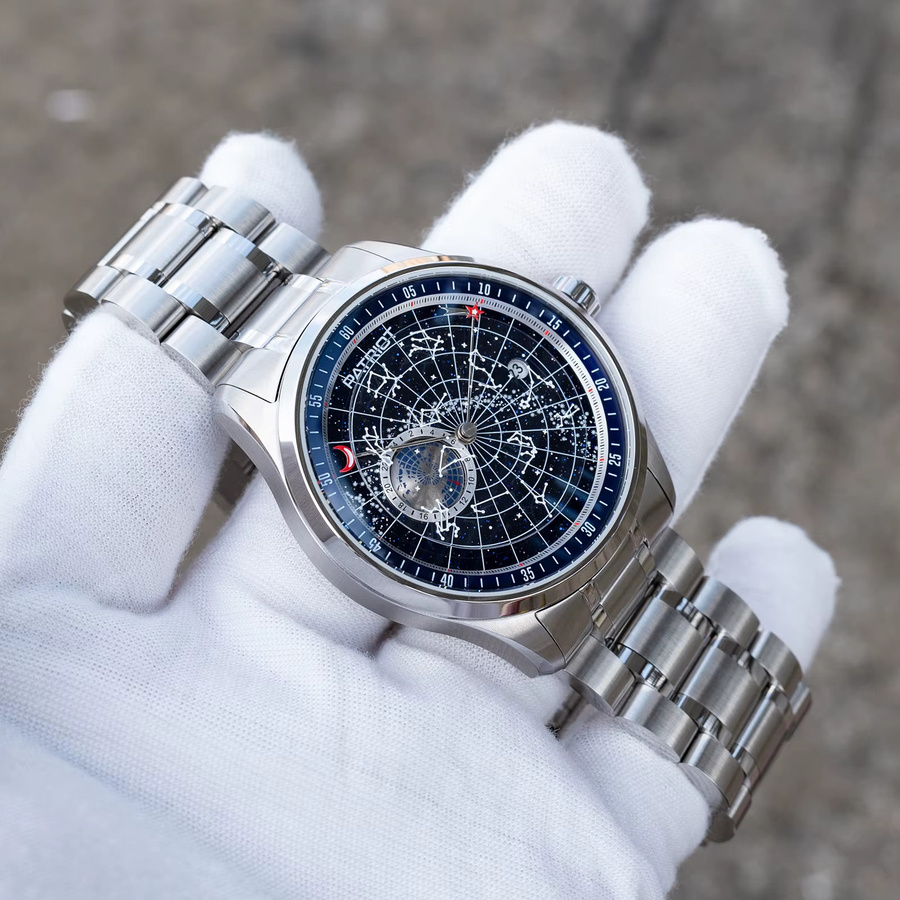 Patriot Automatik-Armbanduhr Edelstahl, Blau, Herren - Bild 2