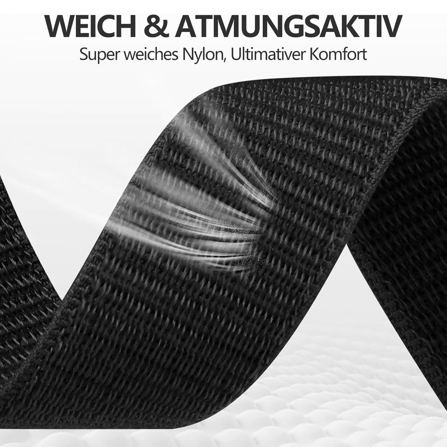 RWBANDS Uhrenarmband Nylon, Schwarz, Unisex, Samsung Galaxy Watch - Bild 2
