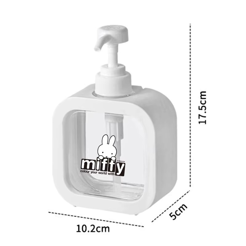 Bandai Miffy Seifenspender transparent, nachfüllbare Flasche für Duschgel und Waschmittel, 300 ml - Bild 2