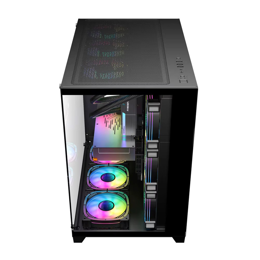 XMSJ Full Tower Gaming-PC-Gehäuse mit 270 Grad Panorama-Glasdesign in Schwarz oder Weiß - Bild 2