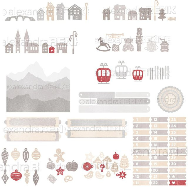 Piggy Craft Metall-Stanzformen für Scrapbook und Bastelarbeiten, Weihnachtsserie, Mehrfarbig - Bild 1