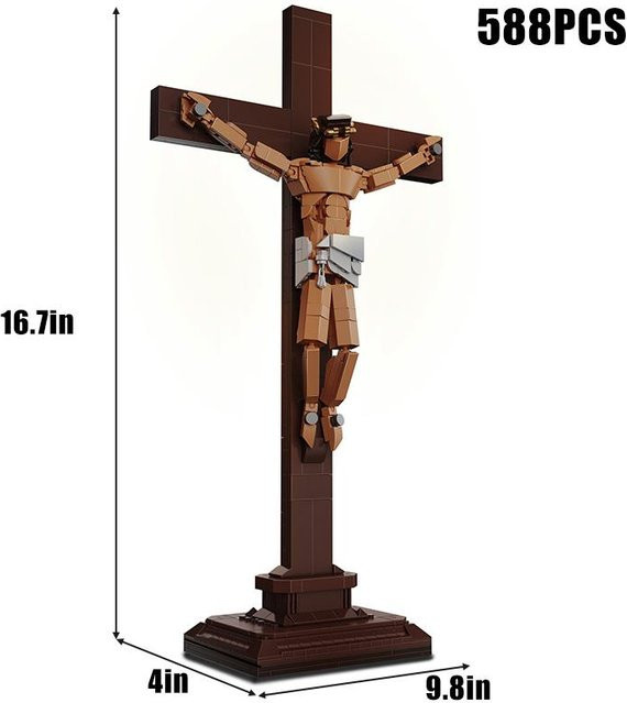 MOC Glaube Jesus Kreuz Die Passion Christi Statue, Bausteine, ab 6 Jahren - Bild 1