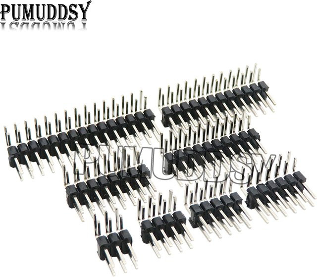PUMUDDSY Zweireihiger rechtwinkliger männlicher PCB-Pinheader Anschluss 2,54 mm in Schwarz für Arduino - Bild 1