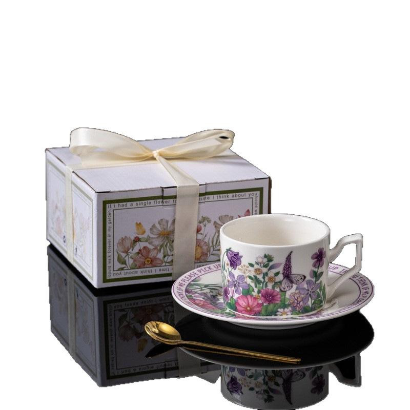 WJG Pretty B Keramik Tasse und Untertasse Set in Violett mit 220 ml Fassungsvermögen - Bild 5