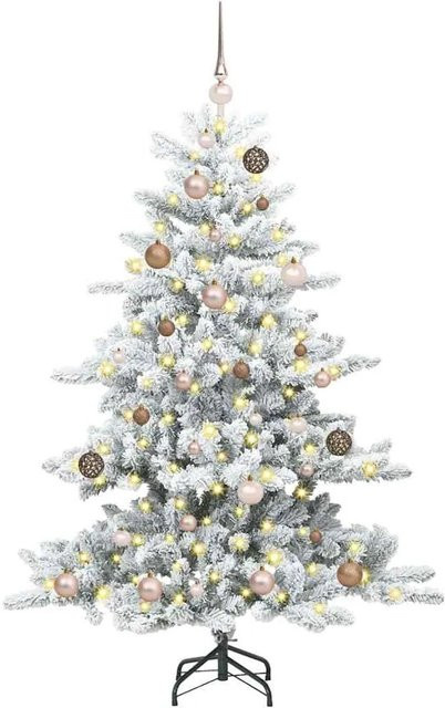 vidaXL Künstlicher Weihnachtsbaum in Weiß mit 150 LEDs, 150 cm Höhe, kegelförmig aus PVC - Bild 1