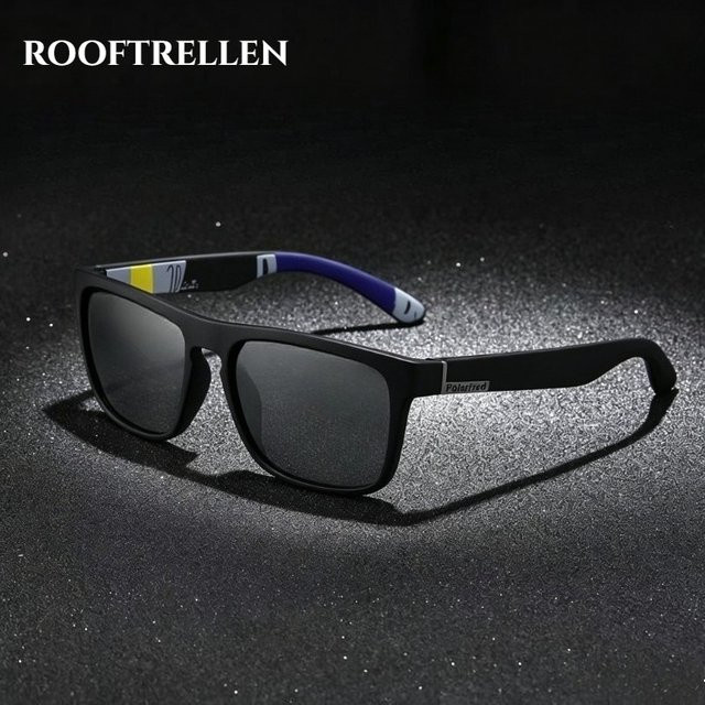 Rooftrellen Sonnenbrille, quadratisch, Vollrand, Kunststoff, schwarz, Unisex, polarisiert - Bild 1