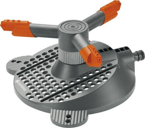 Gardena Classic Samba Kreisregner in Grau/Orange mit Schmutzsieb und Präzisions-Düsenköpfen für 9 bis 250 m² - Bild 1