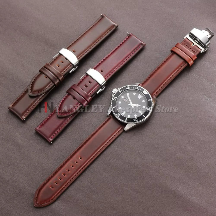 Langley Uhrenarmband Leder, Schwarz, Herren - Bild 2