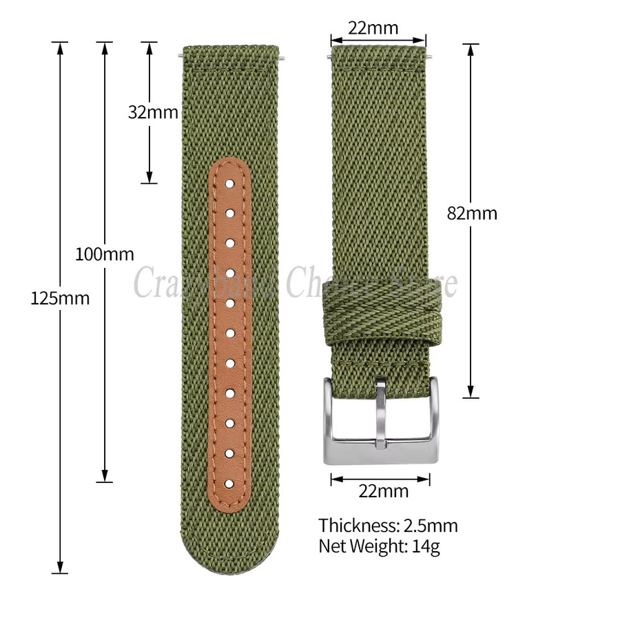 Crazyband Uhrenarmband Nylon, Textil/NATO, Herren - Bild 2