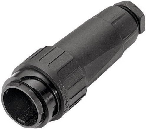 Amphenol Rundstecker C016 10I008 002 1 gerade, 8 + PE Pole, Schwarz - Bild 1