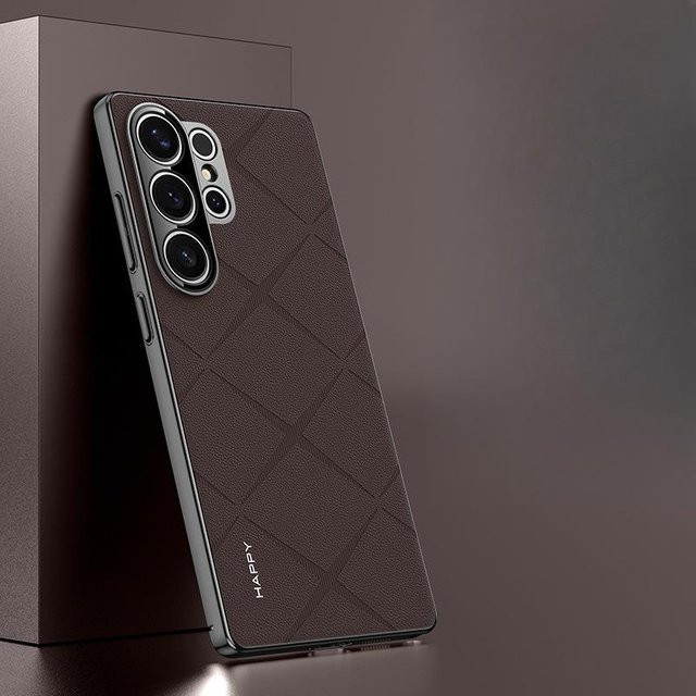 Stoßfeste Business-Lederhülle für Samsung Galaxy S25 in Schwarz - Bild 1