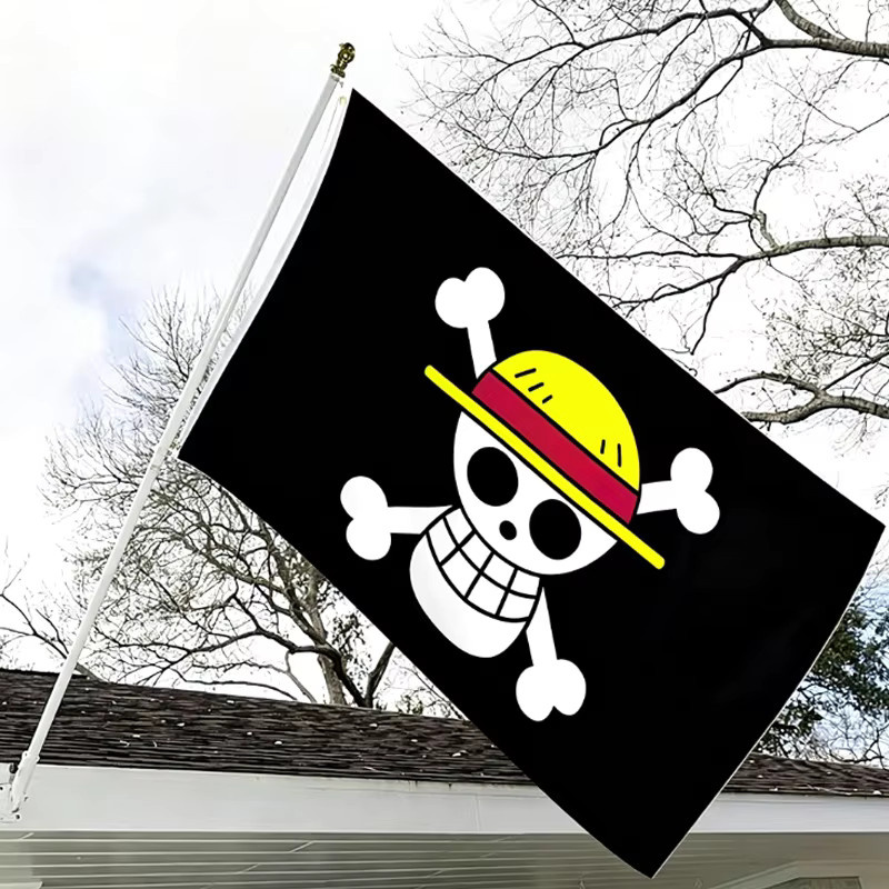 Bandai One Piece Piratenflagge Wanddekoration mit Totenkopf, B: 150 cm, H: 90 cm - Bild 2