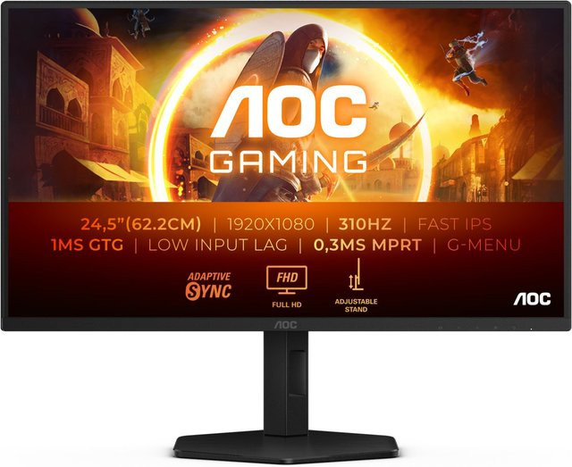 AOC Gaming 25G4SXU Full HD Monitor, 62,2 cm (24,5 Zoll), IPS, Schwarz/Grau - Bild 1