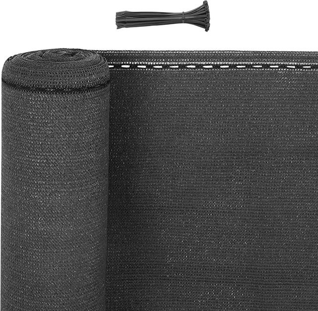 WOLTU Zaunblende aus HDPE in Anthrazit mit Kabelbindern, 1 x 15 m - Bild 1