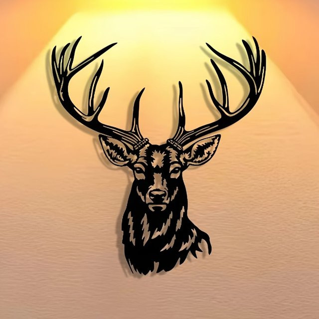 Moderne Wandkunst aus Metall mit Tiermotiven von CIFBUY in Schwarz - Bild 1