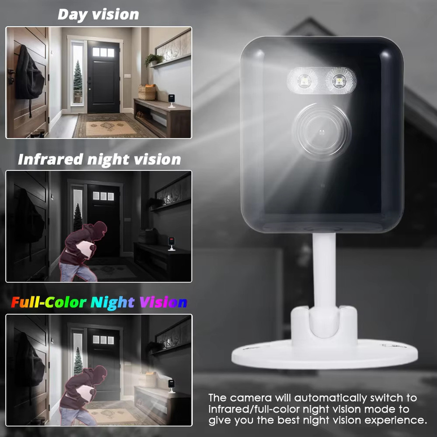 AHCVBIVN Mini WLAN-Kamera mit 5MP HD-Videoüberwachung, kabellose IP-Kamera für Innenräume mit Bewegungserkennung und App-Steuerung via Tuya für dein Smart Home oder als Babymonitor - Bild 5