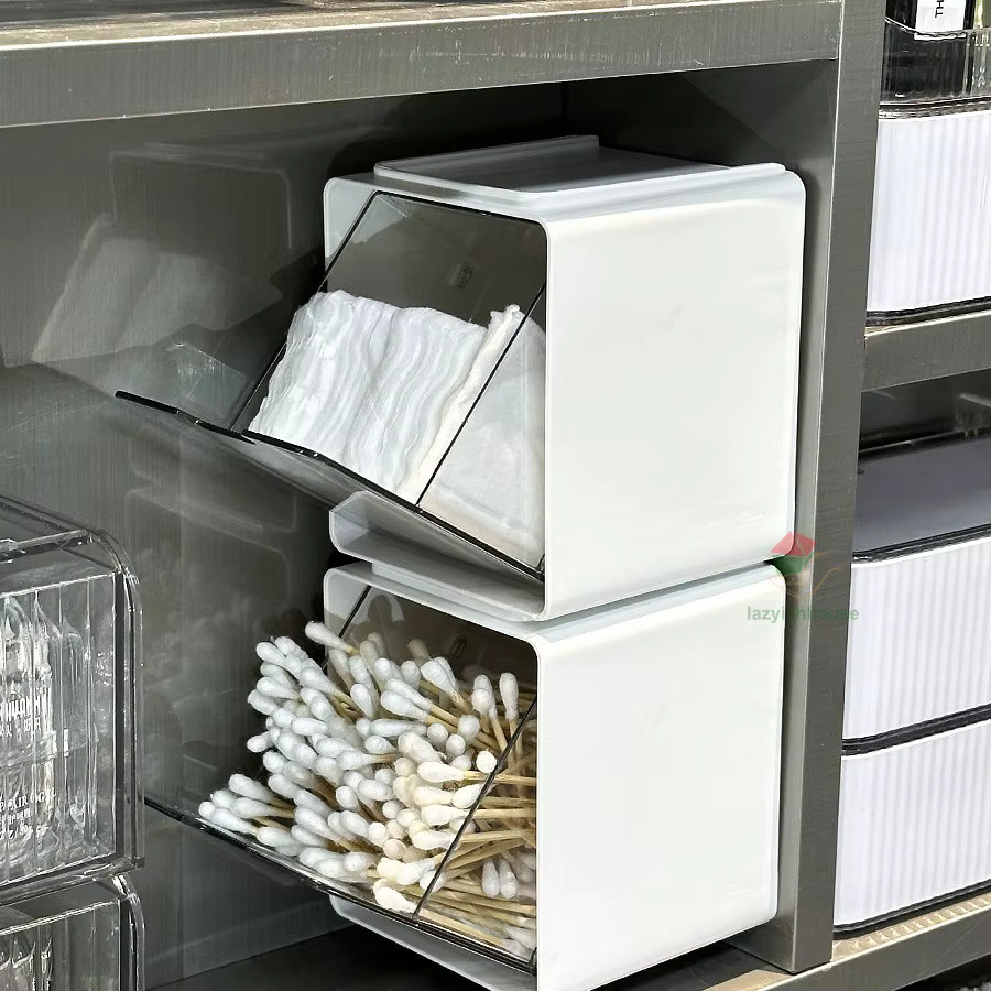 Batoom Spiegelschrank Seitenorganizer zur Aufbewahrung von Wattepads und Make-up in Beige - Bild 6