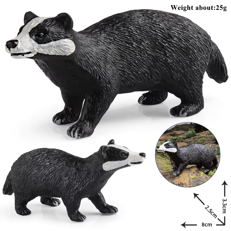 Oenux Waldtiere Dachs Brock Tapirus Indicus Biber Ameisenbär, Actionfiguren, Kunststoff - Bild 2