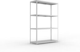 Meta Speed Rack Weitspannregal verzinkt mit 4 Fachebenen und Stahlpaneelen, Farbe: silver, B/T/H: 297 x 80 x 200 cm - Bild 1