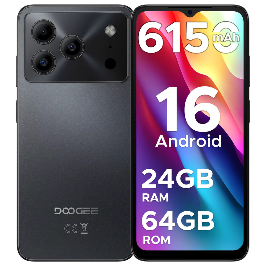 DOOGEE Note 56 Smartphone Globale Version in Schwarz mit 64 GB Speicher, 6,56 Zoll 90Hz Display und 6150mAh Akku unter Android 16 - Bild 1