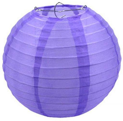 Wasserdichte Laterne von yuyongzhi in Violett mit Seidenstoff und Stahlrahmen für die Hofdekoration im Freien, Durchmesser: 25,4 cm - Bild 1