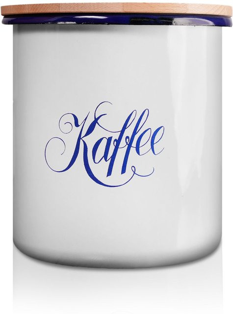 Karl Krüger Emaillierte Kaffee-Dose Husum in Weiß und Blau, 3,5 Liter - Bild 1