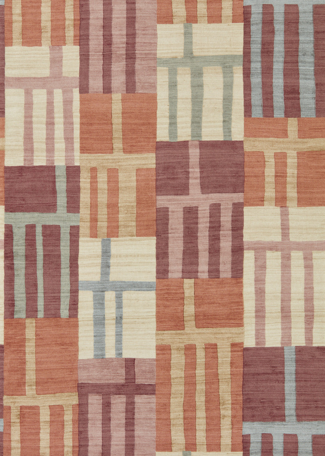 Harlequin Tapete Monolith in Cinnabar/Amber mit abstraktem Karomuster in Rot, Orange und Braun aus Vlies - Bild 1
