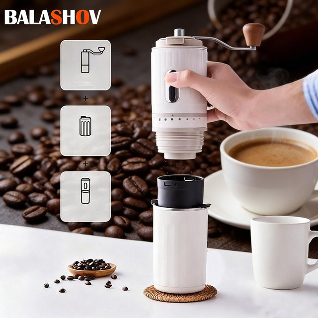 BALASHOV Tragbare Elektrische Kapsel-Kaffeemaschine für Reise und Outdoor in Weiß - Bild 1