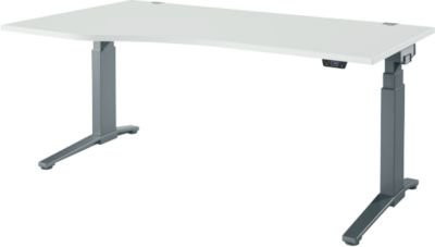 Schäfer Shop Genius Schreibtisch ERGOSTYLE S elektrisch höhenverstellbar mit C-Fuß und Memory Master, lichtgrau/anthrazit, B: 180 cm, T: 80-100 cm, H: 64,5-130,5 cm - Bild 1