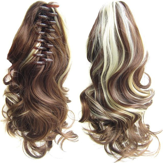 Papij Haarverlängerung Pferdeschwanz, blond, gewellt, synthetisch, Unisex - Bild 1