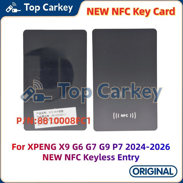TopCarkey Digitaler NFC Autoschlüssel für XPENG X9 G6 G7 P7 (Modelljahre 2024-2026), Farbe: Schwarz - Bild 1
