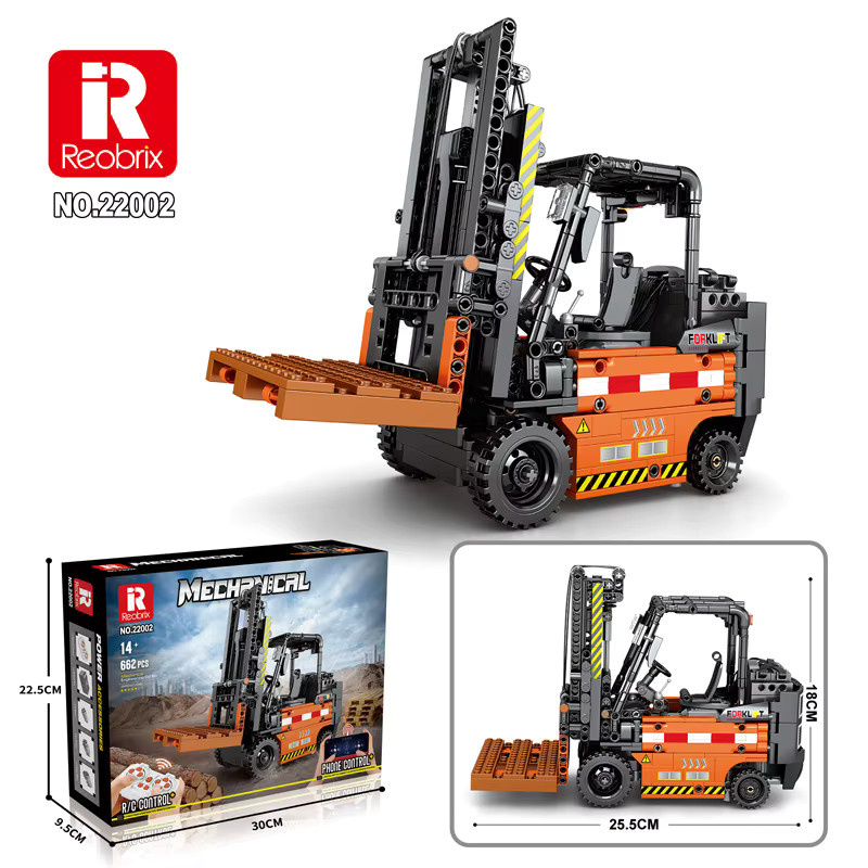 REOBRIX Gabelstapler, Baukasten, ferngesteuert, 662 Teile, ab 14 Jahren - Bild 4