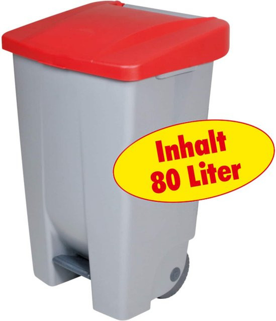 BRB Tret-Abfalleimer 80 Liter in Rot - Bild 1