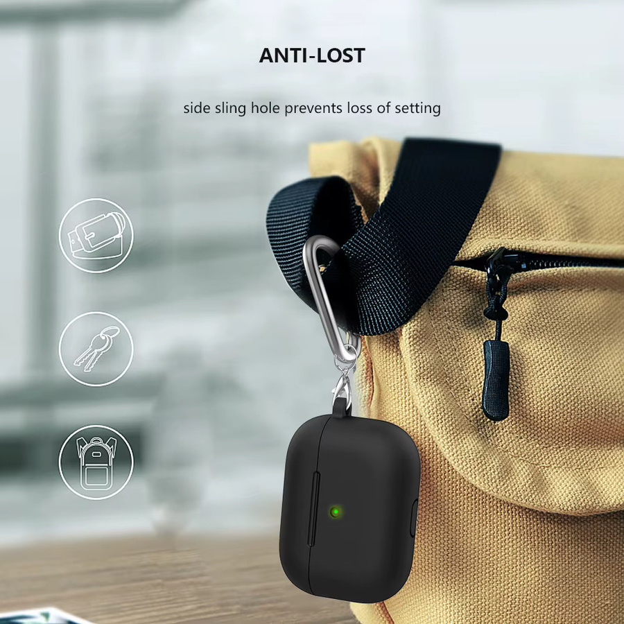 Silikonhülle für Apple AirPods Pro 1. Generation mit Haken in Grau - Bild 6