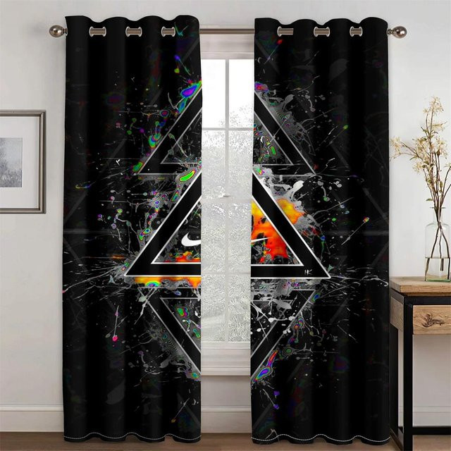 Yiran Furniture Esports Fenstergardinen im coolen Design, 2er-Set, Schwarz, B: 50 cm, H: 160 cm - Bild 1