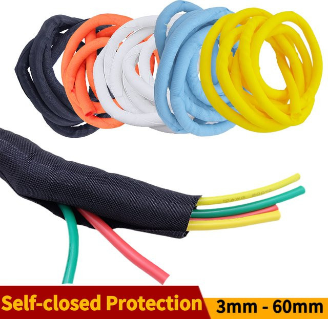 100MillioFang Selbstschließender PET Kabelschutzschlauch, Flexibler Braided Sleeve für Kabel und Schläuche, Durchmesser: 5 mm, 8 mm, 10 mm - Bild 1
