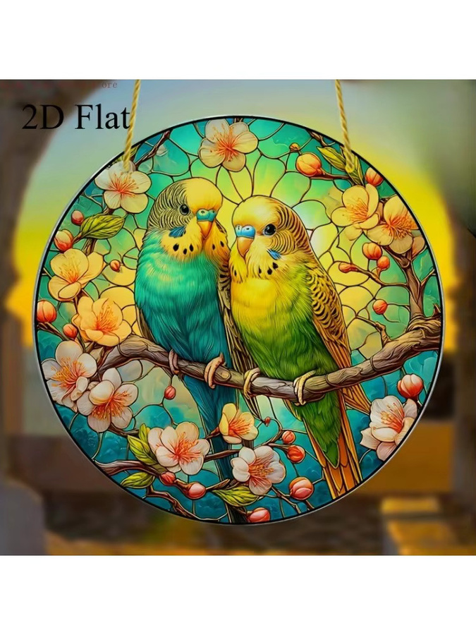 Potdemiel Sonnenfänger Rund mit Blumen- und Vogelmotiv, Mehrfarbig, Durchmesser: 20 cm - Bild 4