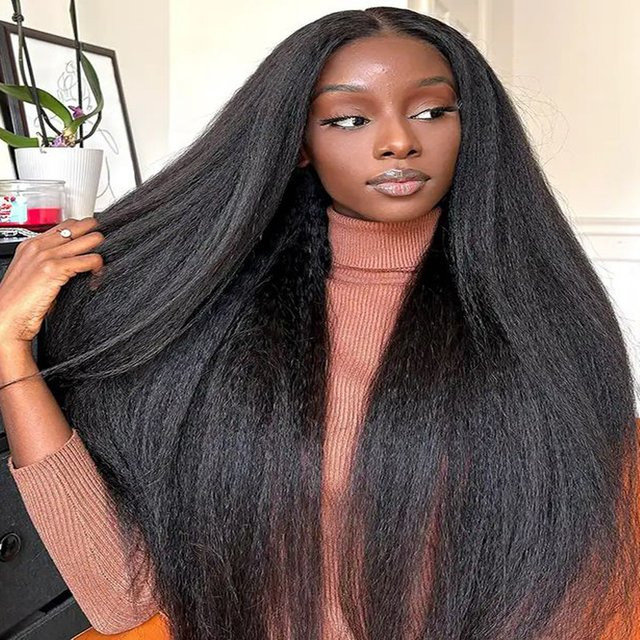 Fashowbeauty Haar Extensions Verworrene Gerade Welle, Schwarz, Remy Haar - Bild 1