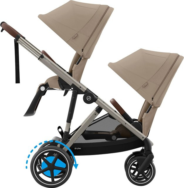 Cybex Gold eGazelle S Zwillings- und Geschwisterwagen in Beige - Bild 1