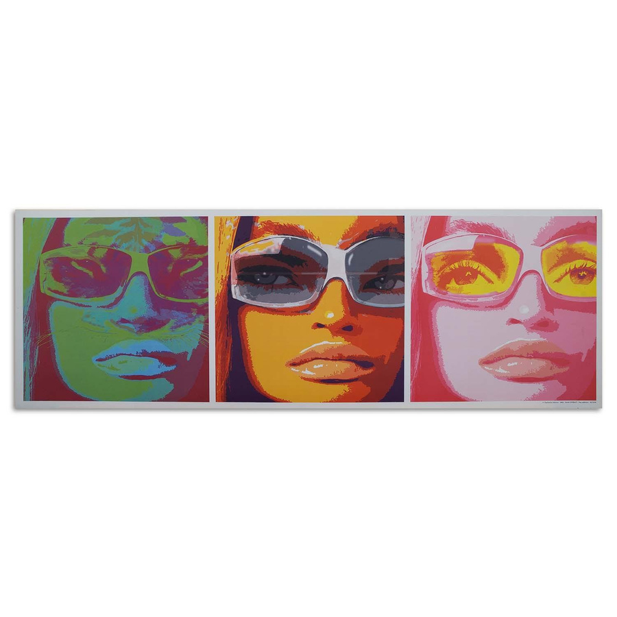 Pop Art Leinwandbild Frauen mit Brille bunt von Feeby, B/H: 90 x 30 cm - Bild 3