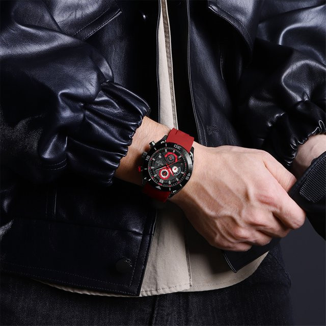 NAVIFORCE Armbanduhr, Quarz, Silikonarmband, Schwarz, Herren - Bild 1