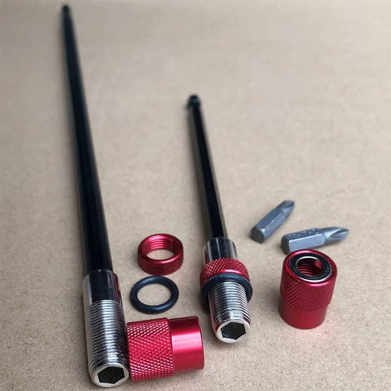 JUSTINLAU Magnetischer 1/4 Zoll Sechskantgriff Schnellwechsel-Bit-Halter und Verlängerungsstab in Rot - Bild 1